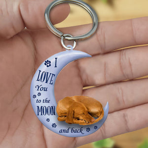 Vizsla I Love You To The Moon And Back Flat Acrylic Keychain