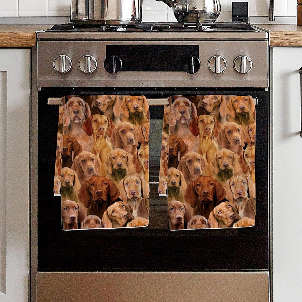 A Bunch Of Vizslas Kitchen Towel
