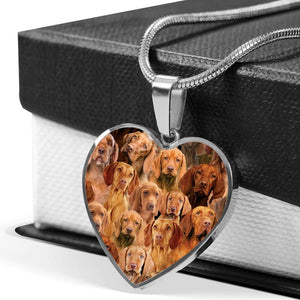 A Bunch Of Vizslas Heart Necklace