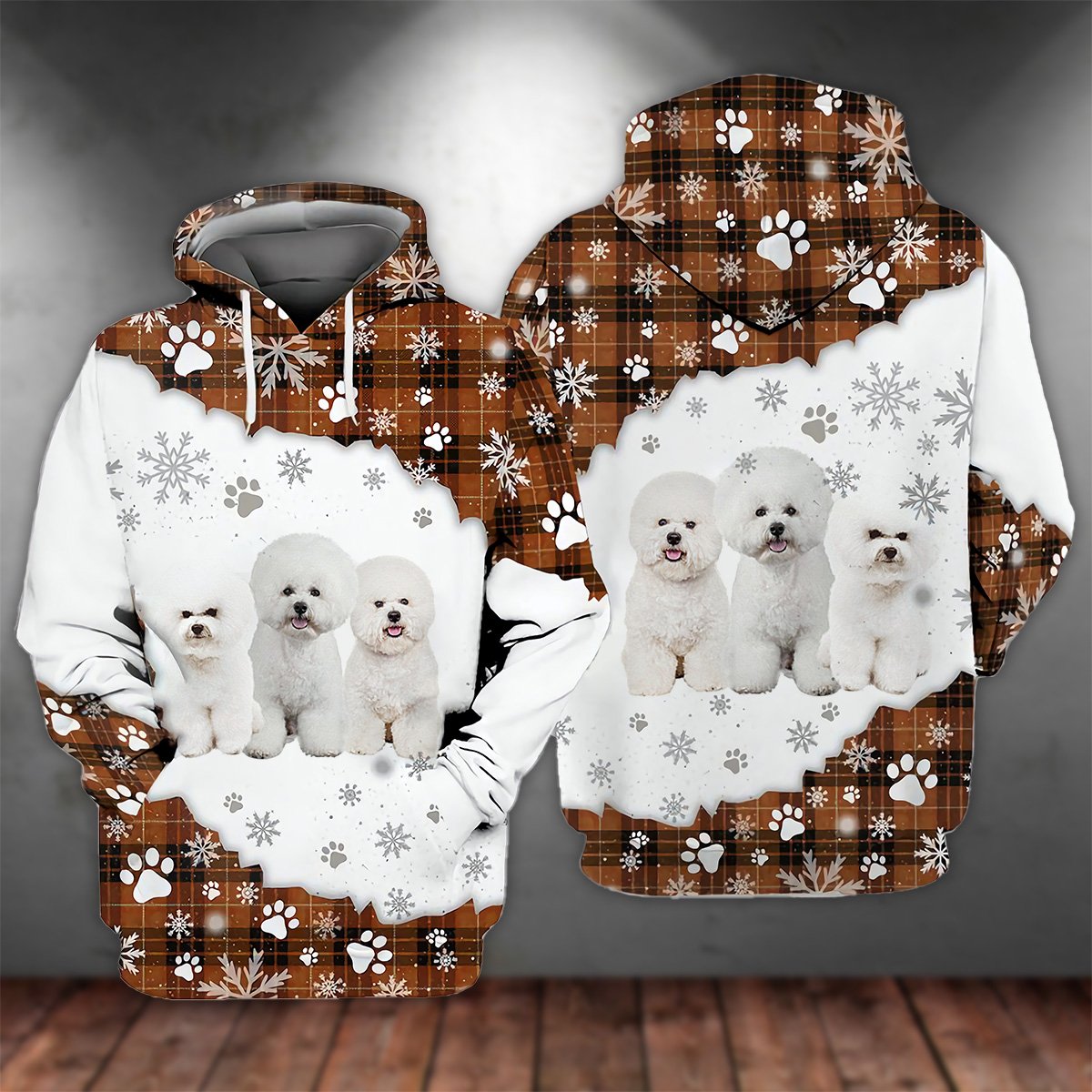 WHITE Bichon Frise Happy Holiday Unisex Hoodie