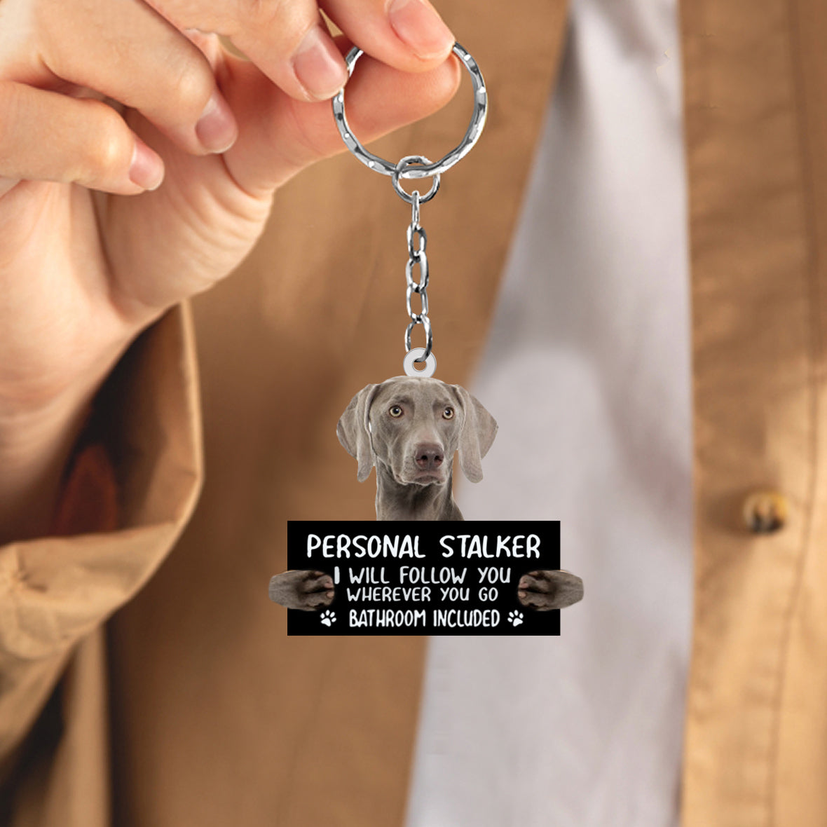 Weimaraner2 Personal Stalker Acrylic Keychain