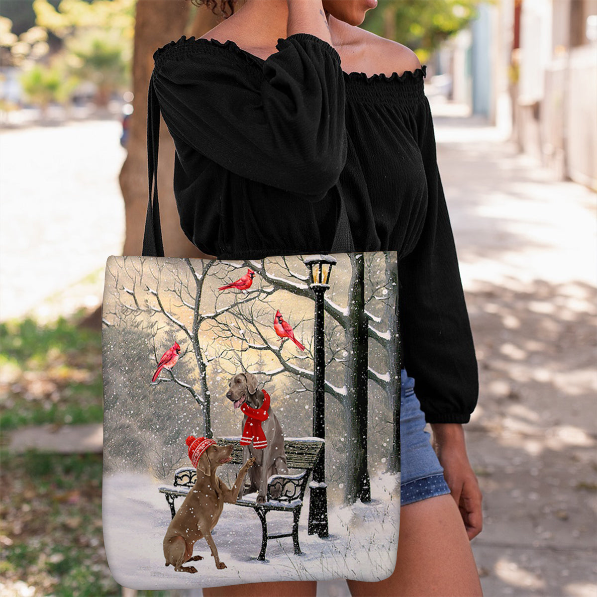 Weimaraner Hello Christmas/Winter/New Year Tote Bag