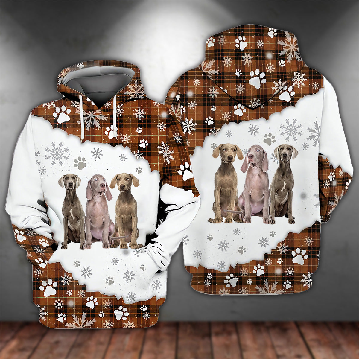 Weimaraner Happy Holiday Unisex Hoodie