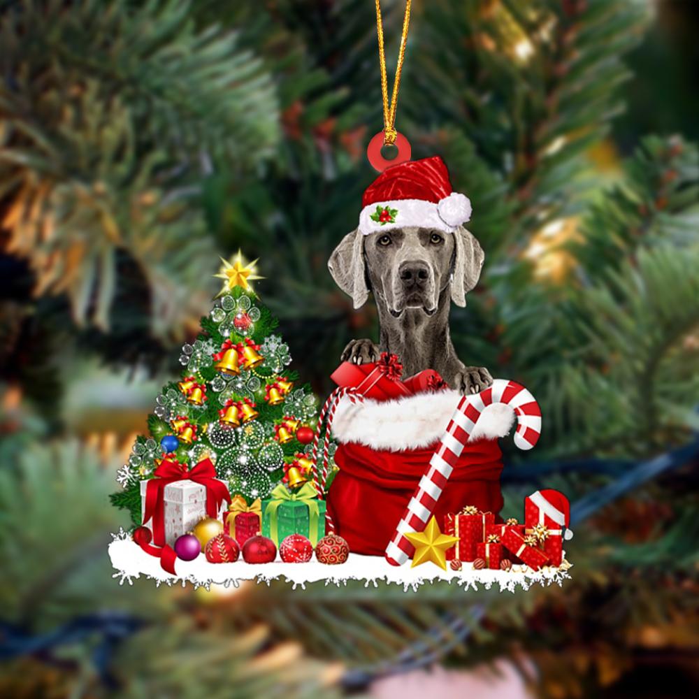 Weimaraner Gift Bag Merry Christmas Ornament