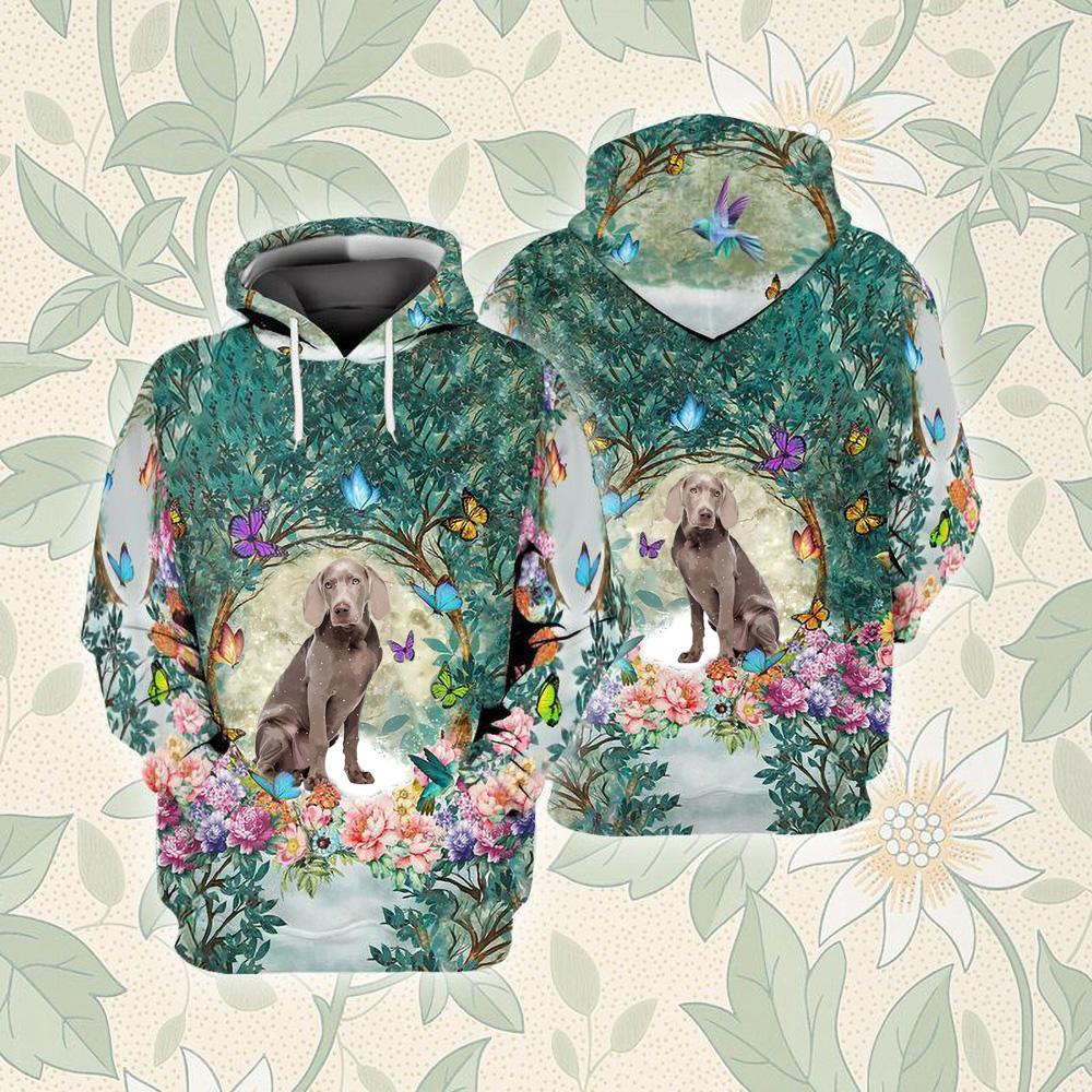 Weimaraner Among Forest Unisex Hoodie