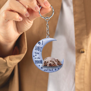 Weimaraner I Love You To The Moon And Back Flat Acrylic Keychain
