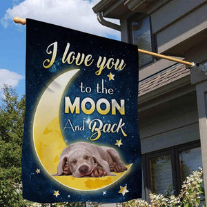 Weimaraner I Love You To The Moon And Back Garden Flag