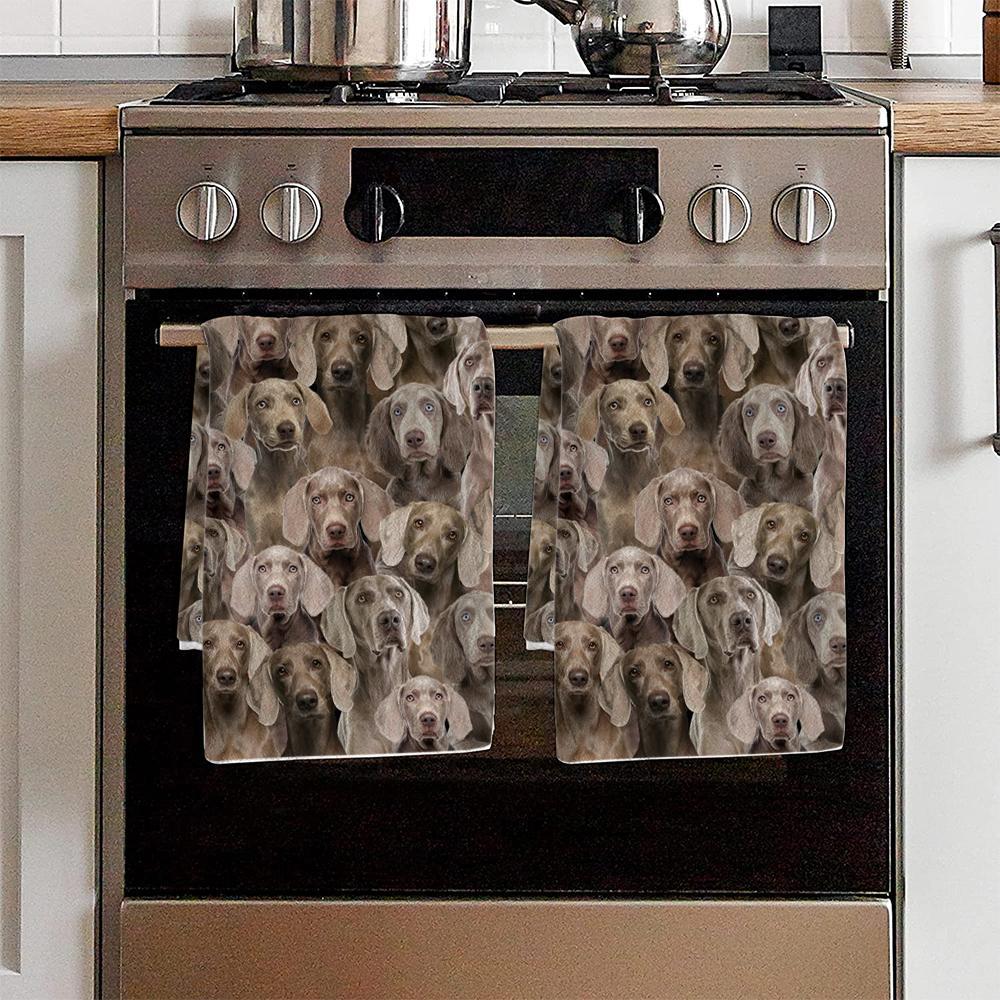 A Bunch Of Weimaraners Kitchen Towel
