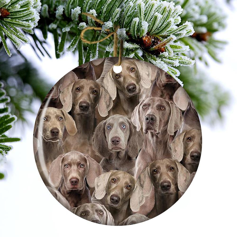 A Bunch Of Weimaraners Porcelain/Ceramic Ornament