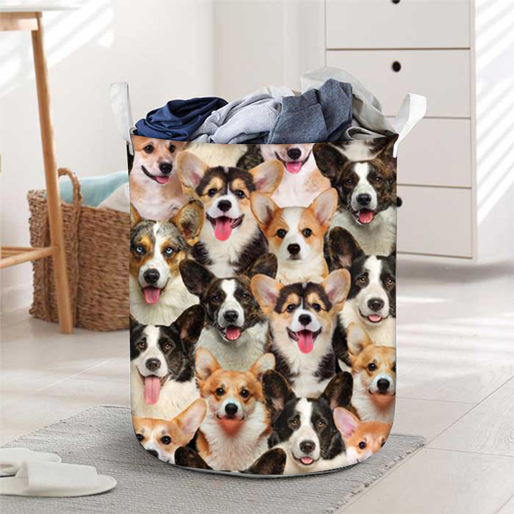 A Bunch Of Welsh Corgis Laundry Basket