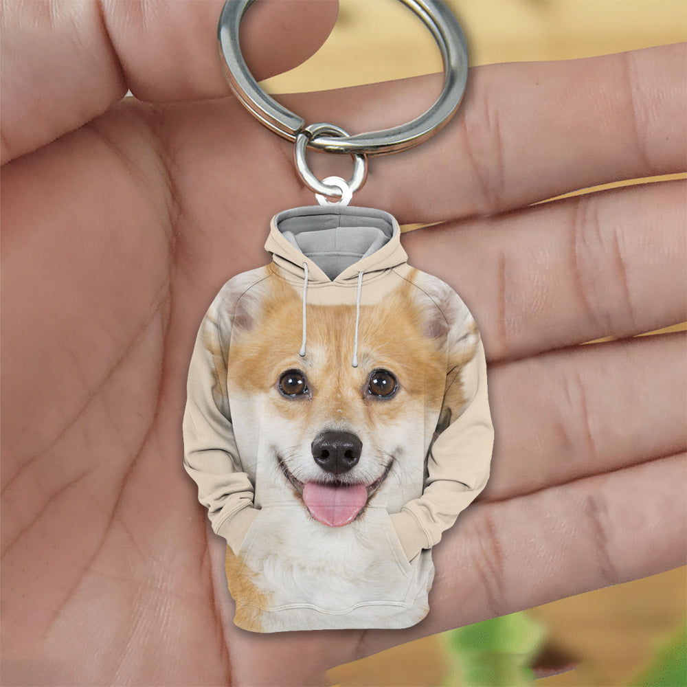 Welsh Corgi 3D Graphic Hoodie Acrylic Keychain