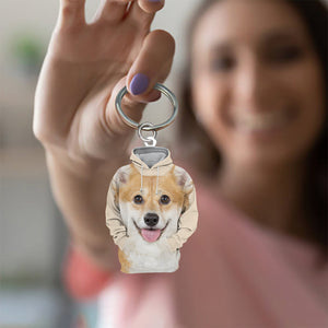 Welsh Corgi 3D Graphic Hoodie Acrylic Keychain