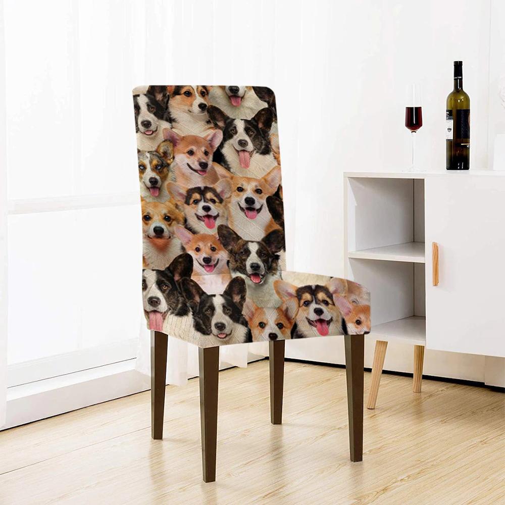 A Bunch Of Welsh Corgis Chair Cover/Great Gift Idea For Dog Lovers