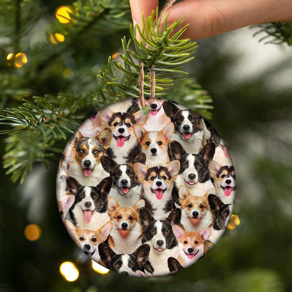 A Bunch Of Corgies Porcelain/Ceramic Ornament