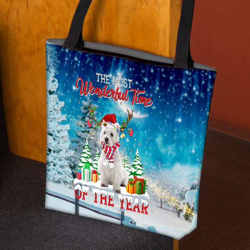 West Highland White Terrier Christmas Tote Bag