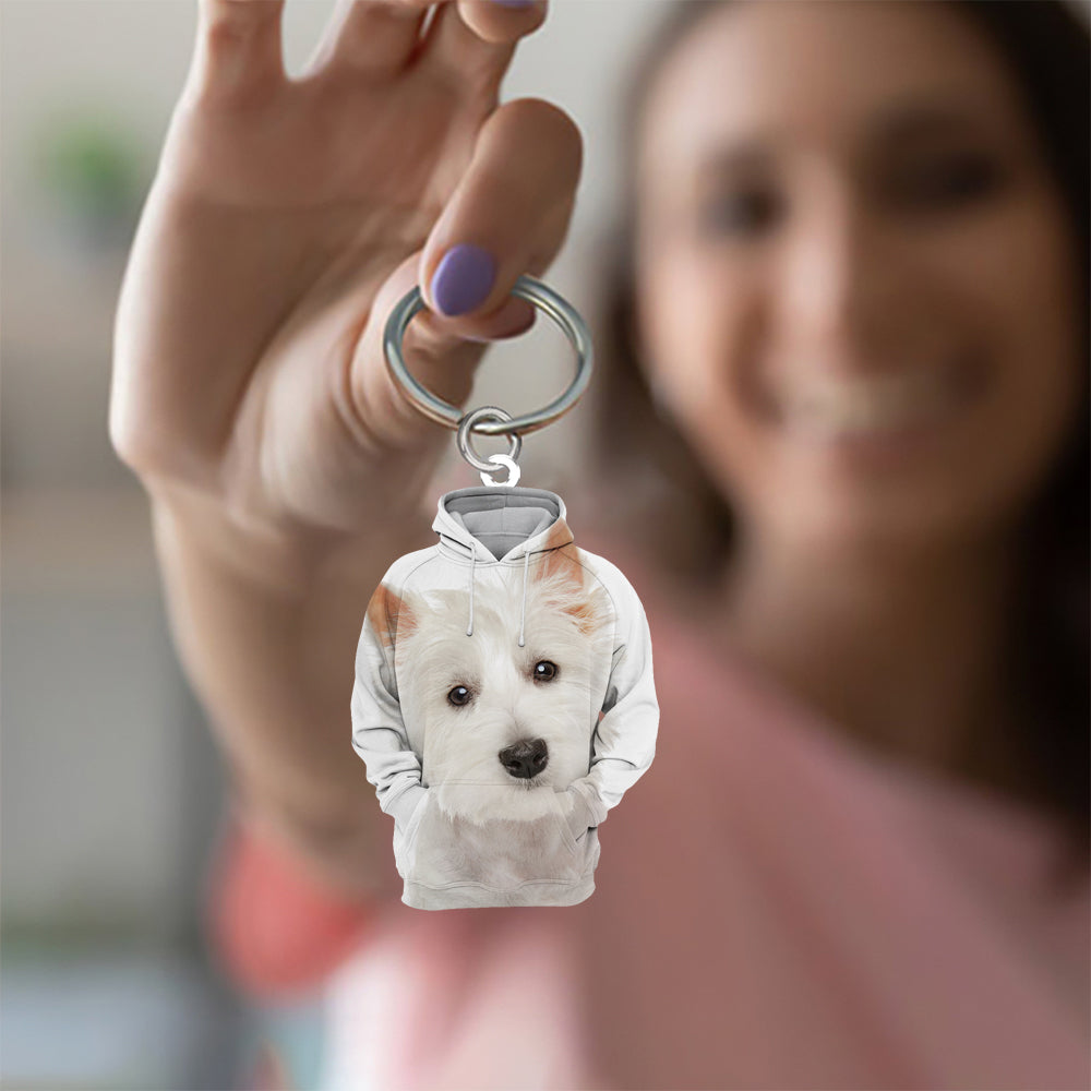 West Highlan White Terrier 3D Graphic Hoodie Acrylic Keychain