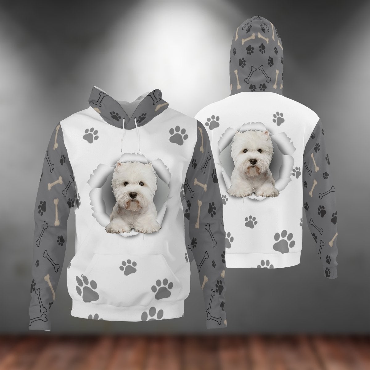 West Highland White Terrier-Paw Dog Unisex Hoodie