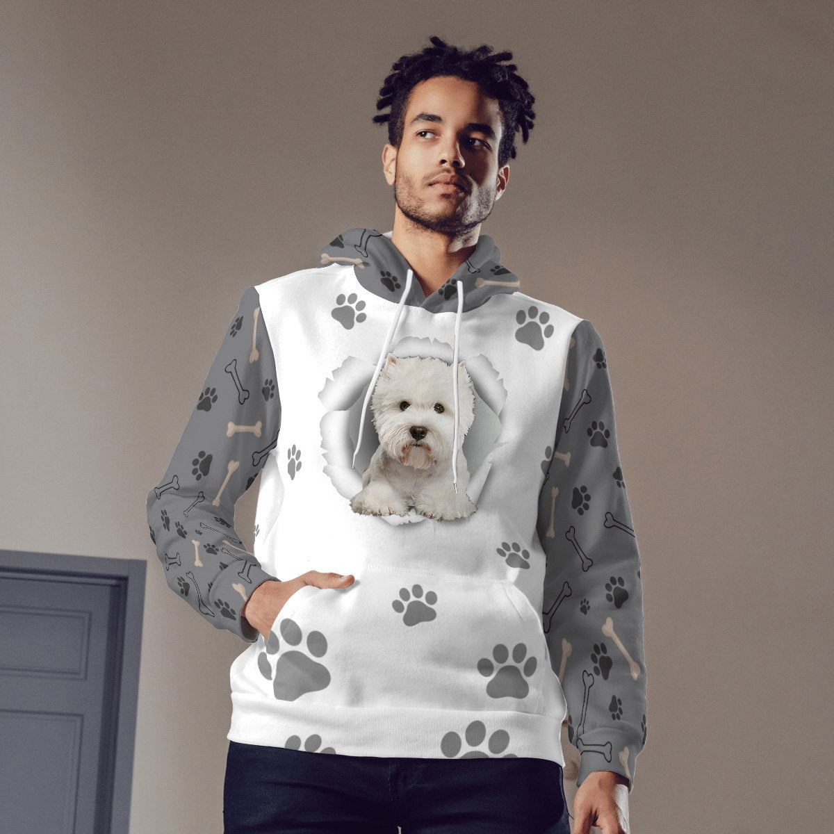 West Highland White Terrier-Paw Dog Unisex Hoodie