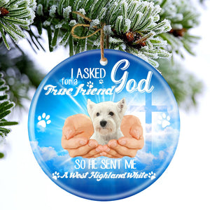 God Send Me A/An West Highland White Terrier Porcelain/Ceramic Ornament