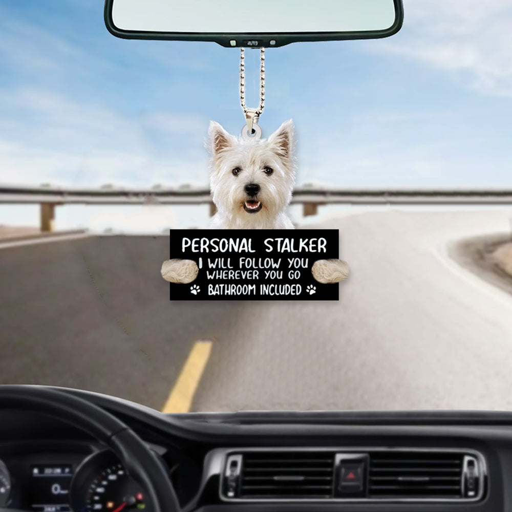 West Highland White Terrier Personal Stalker Car Hanging Ornament