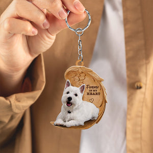 West Highland White Terrier Forever In My Heart Flat Acrylic Keychain