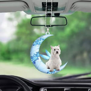 West Highland White Terrier 2 Angel From The Moon Car Hanging Ornament