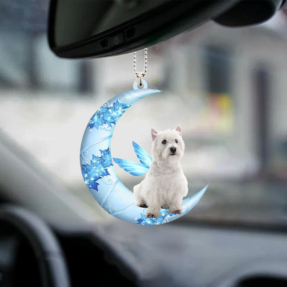 West Highland White Terrier 2 Angel From The Moon Car Hanging Ornament