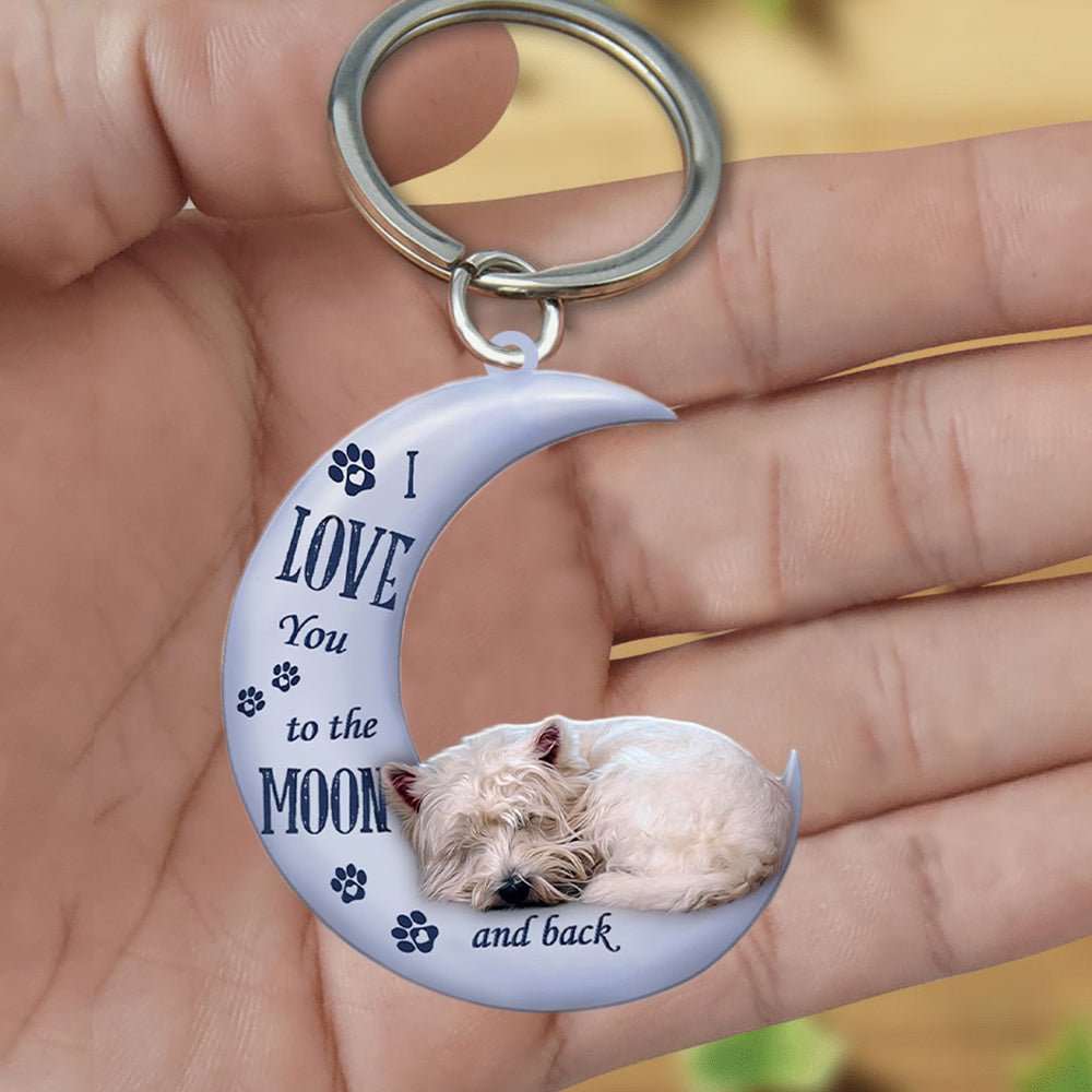 West Highland White Terrier I Love You To The Moon And Back Flat Acrylic Keychain