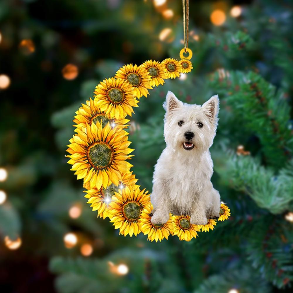 West Highland White Terrier On Sunflower Moon Ornament