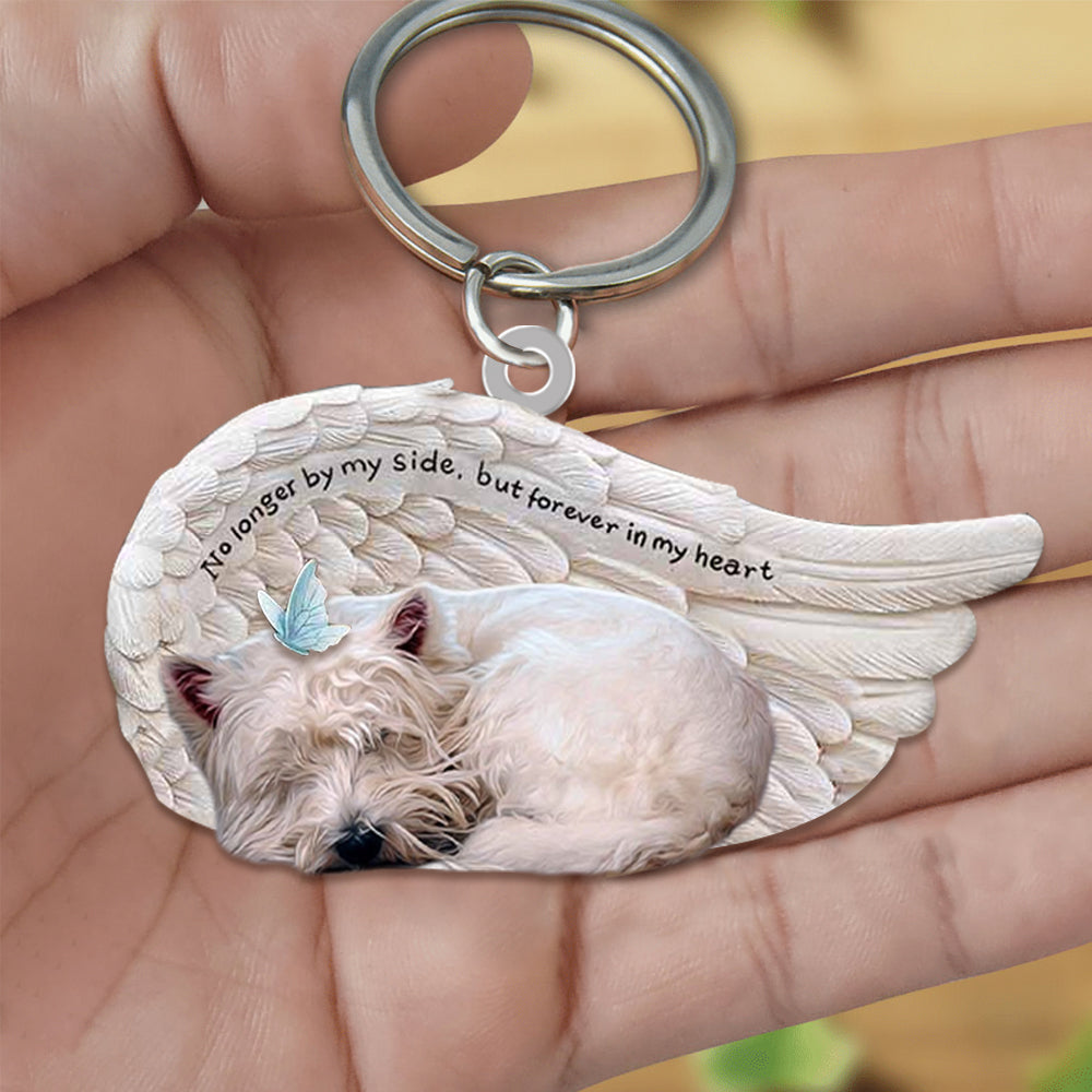 West Highland White Terrier Sleeping Angel - Forever In My Heart Acrylic Keychain