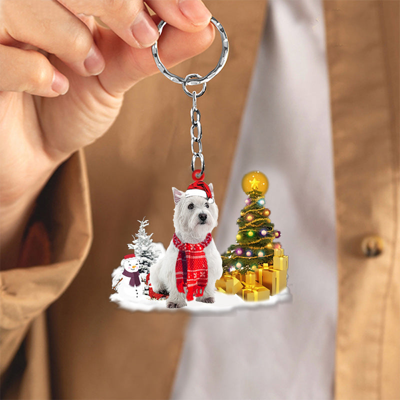 West Highland White Terrier Early Merry Christma Acrylic Keychain