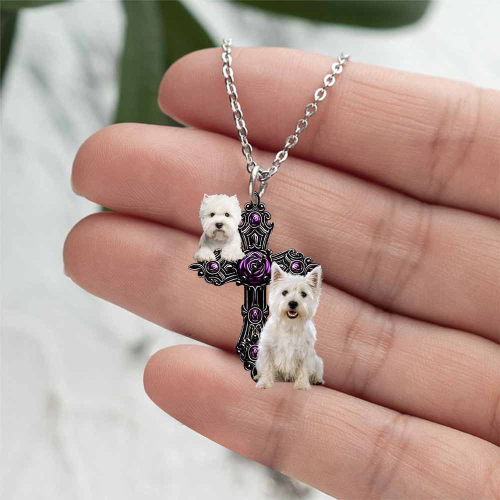 West Highland White Terrier Pray For God Stainless Steel Necklace