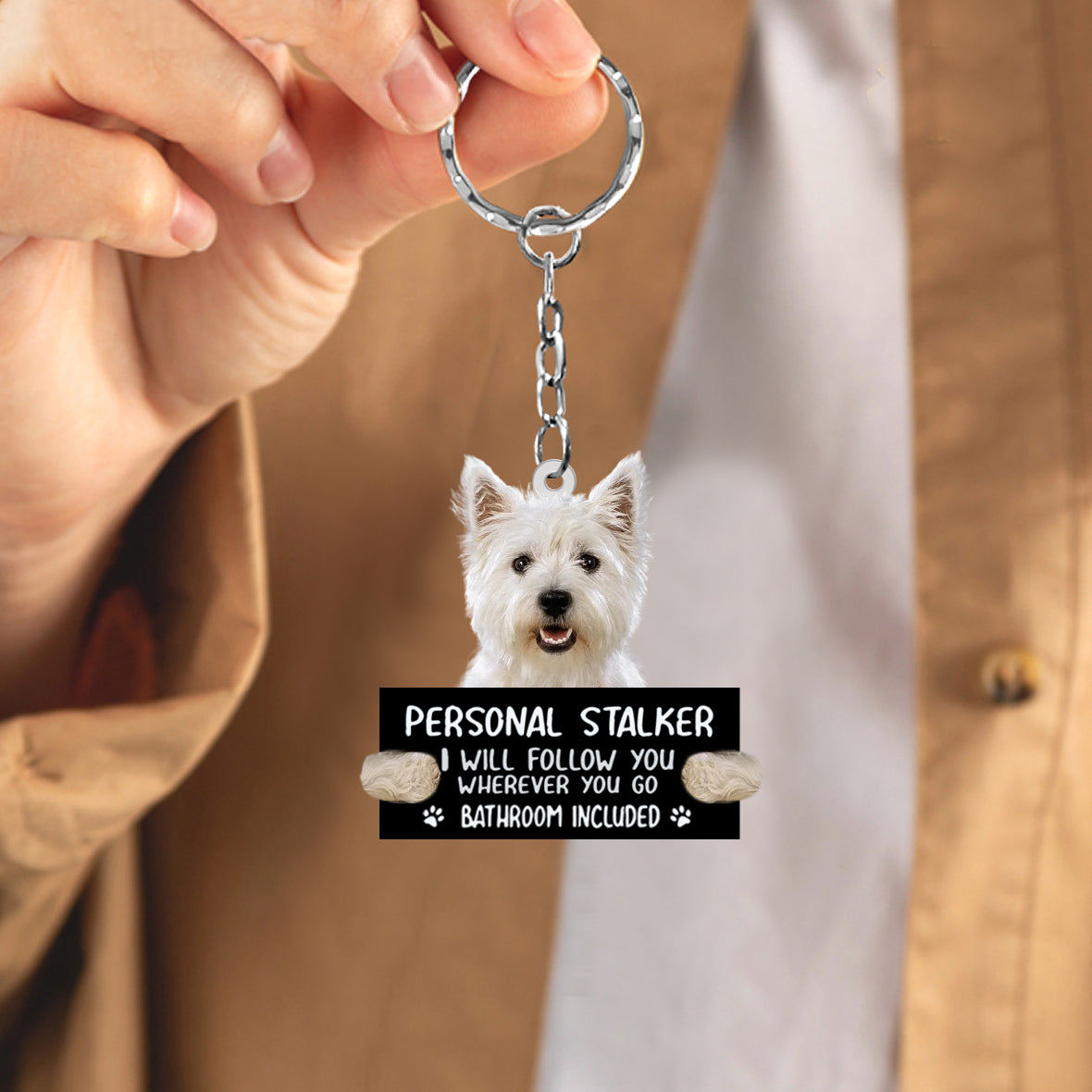 West Highland White Terrier Personal Stalker Acrylic Keychain