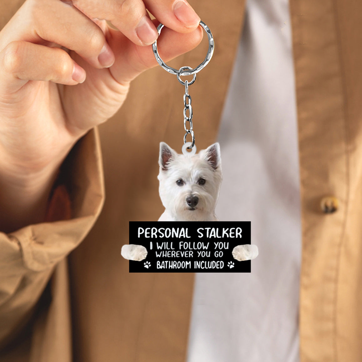 West Highland White Terrier Personal Stalker Acrylic Keychain