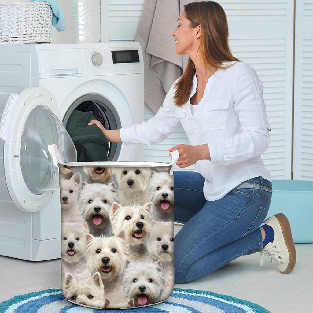 A Bunch Of West Highland White Terriers Laundry Basket