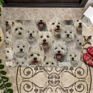 A Bunch Of West Highland White Terriers/Westie Doormat