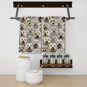 A Bunch Of West Highland White Terriers Kitchen Towel