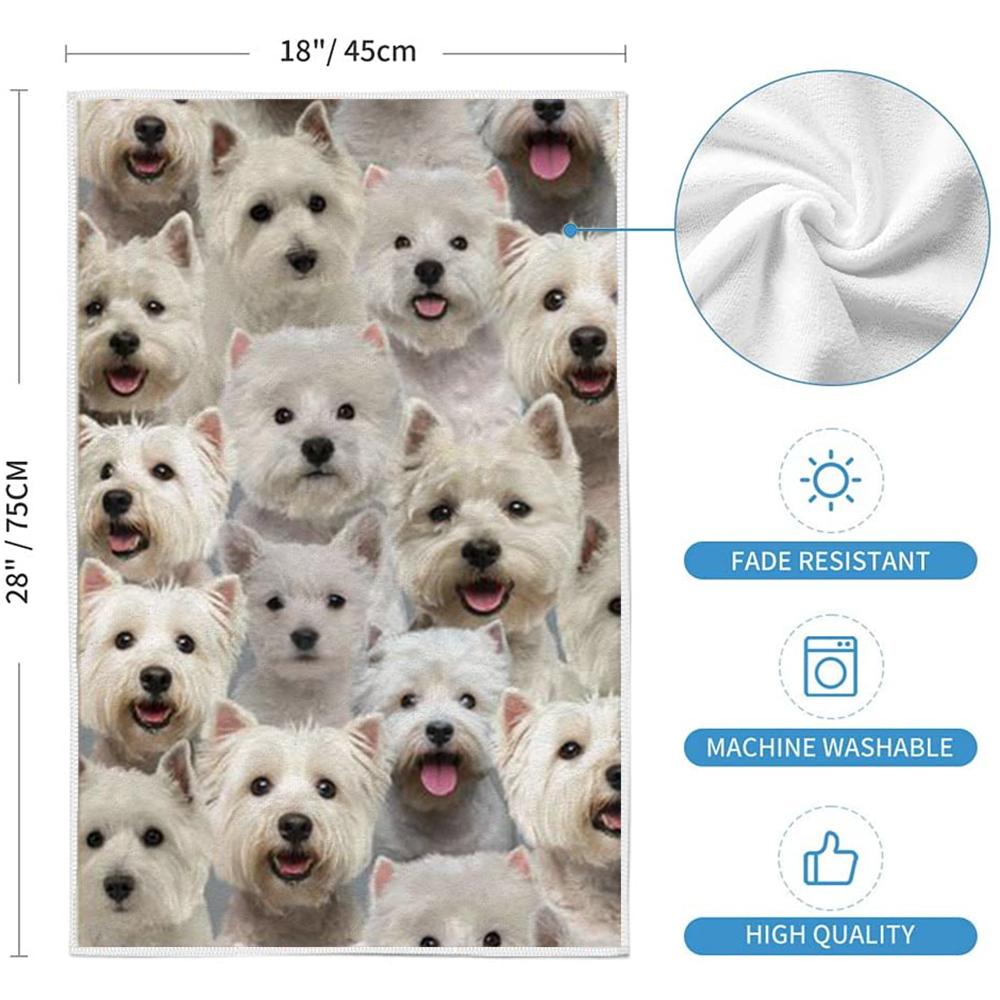 A Bunch Of West Highland White Terriers Kitchen Towel