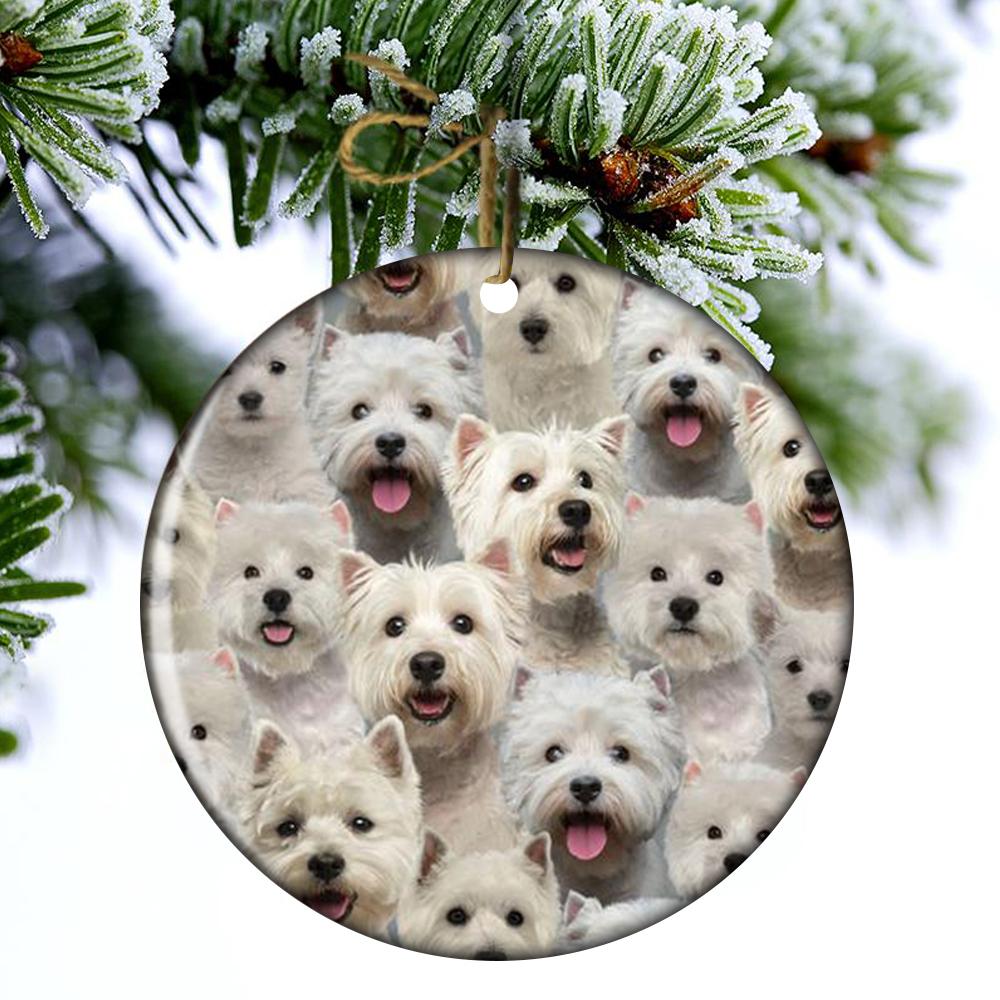 A Bunch Of West Highland White Terriers Porcelain/Ceramic Ornament