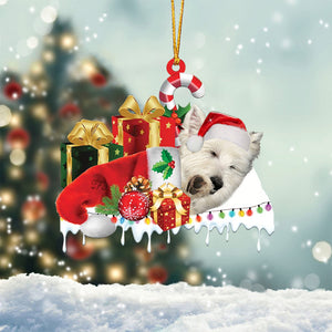 West highland white terrier Merry Christmas Hanging Ornament-0211