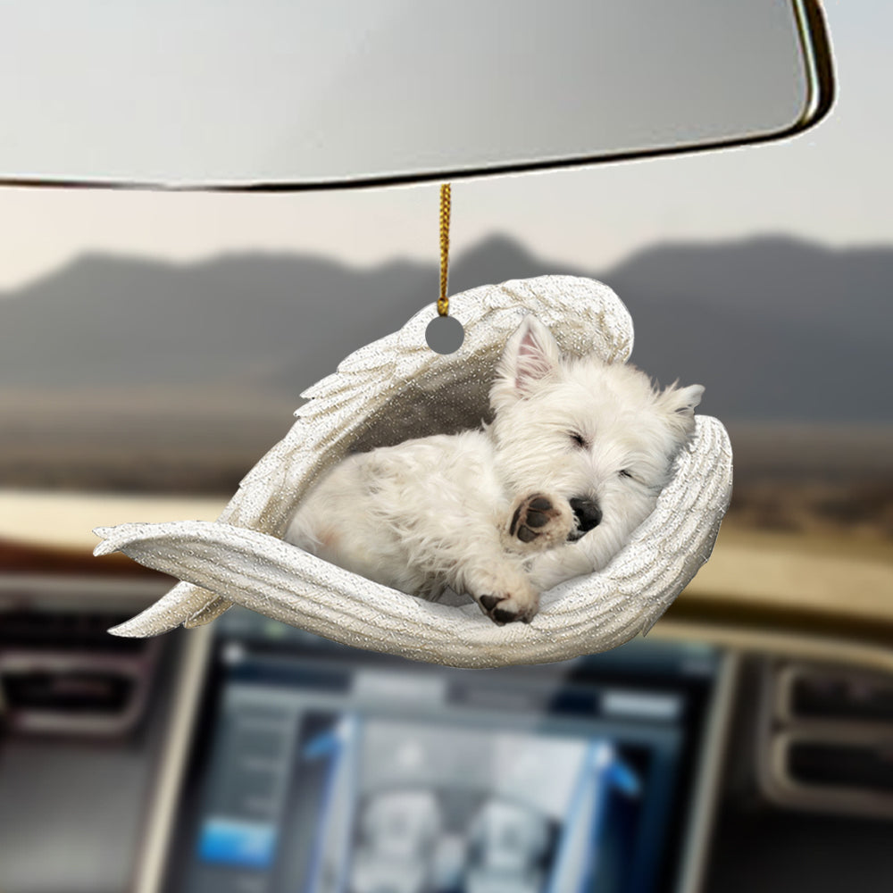 West highland white terrier Sleeping Angel Ornament Sleeping Angel Car Hanging Ornament