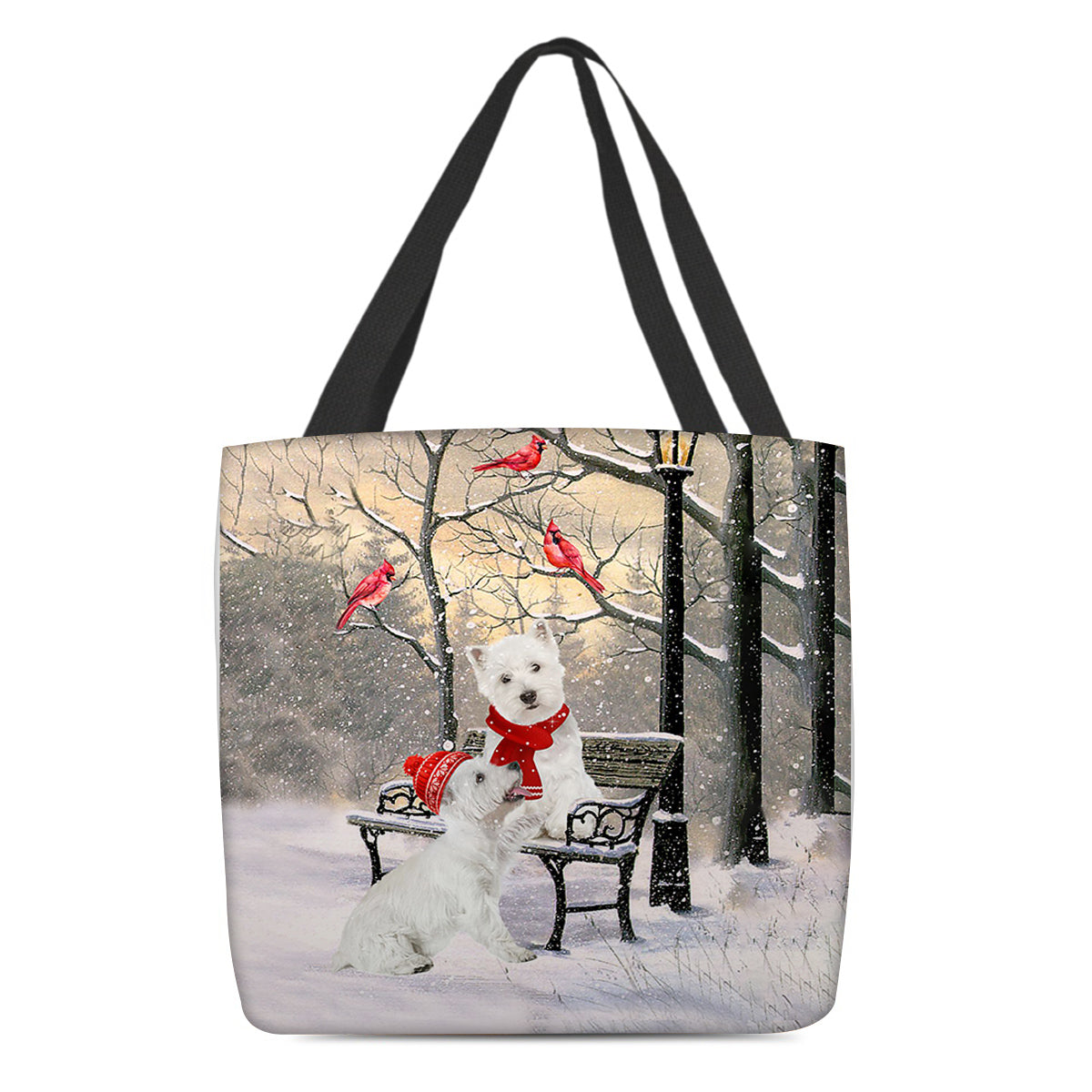 Westie /West HighLand Terrier Hello Christmas/Winter/New Year Tote Bag