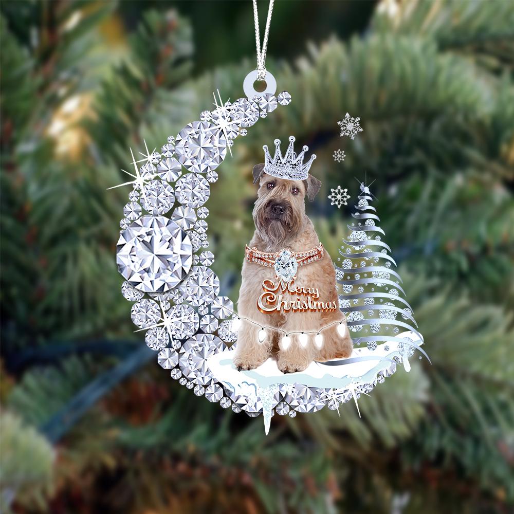 Wheaten Terrier Diamond Moon Merry Christmas Ornament