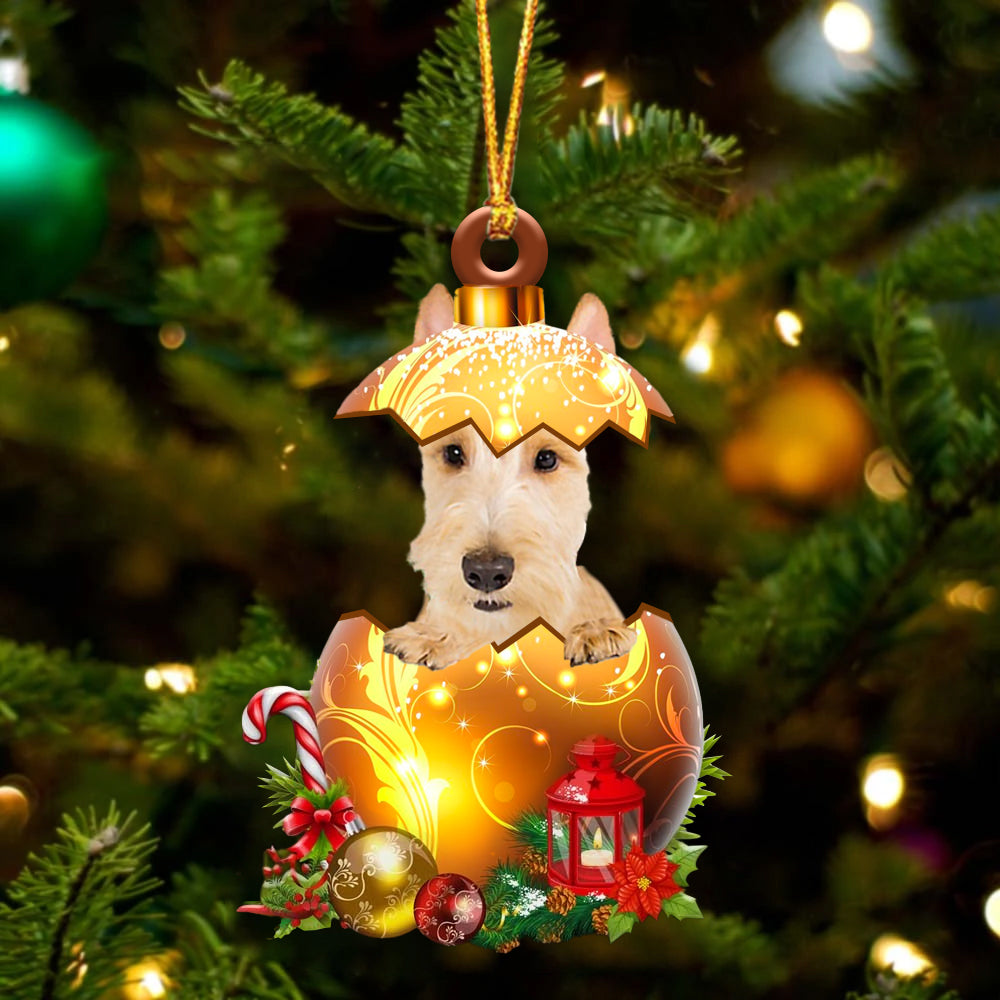 Wheaten Scottish Terrier In Golden Egg Christmas Ornament