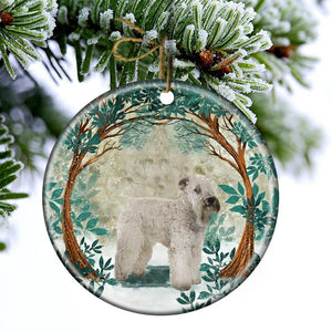 Wheaten Terrier Among Forest Porcelain/Ceramic Ornament