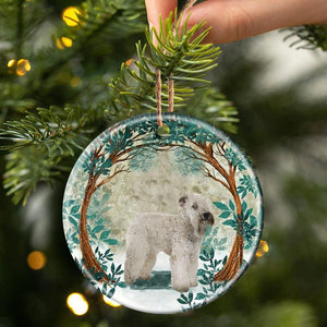 Wheaten Terrier Among Forest Porcelain/Ceramic Ornament