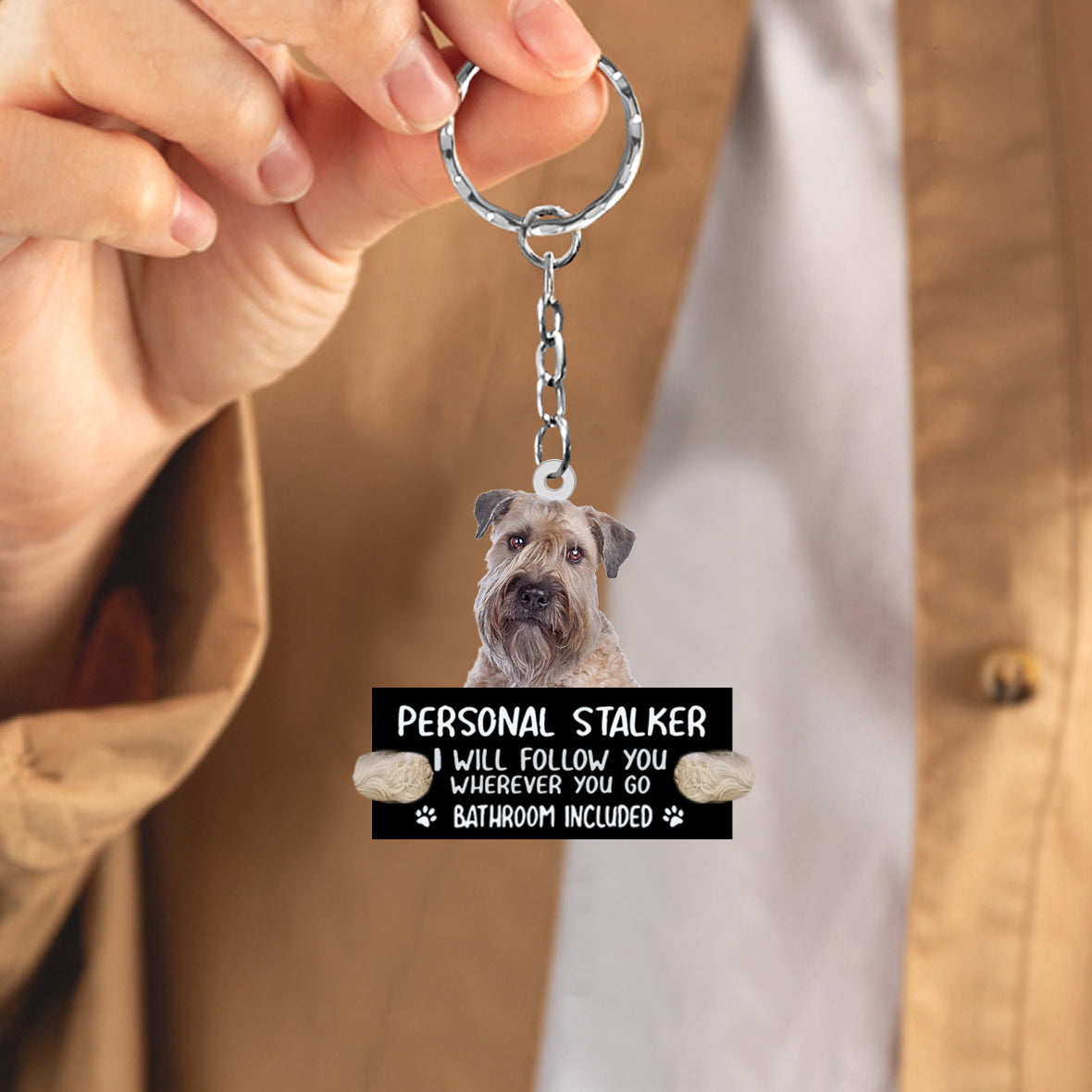 Wheaten Terrier Personal Stalker Acrylic Keychain