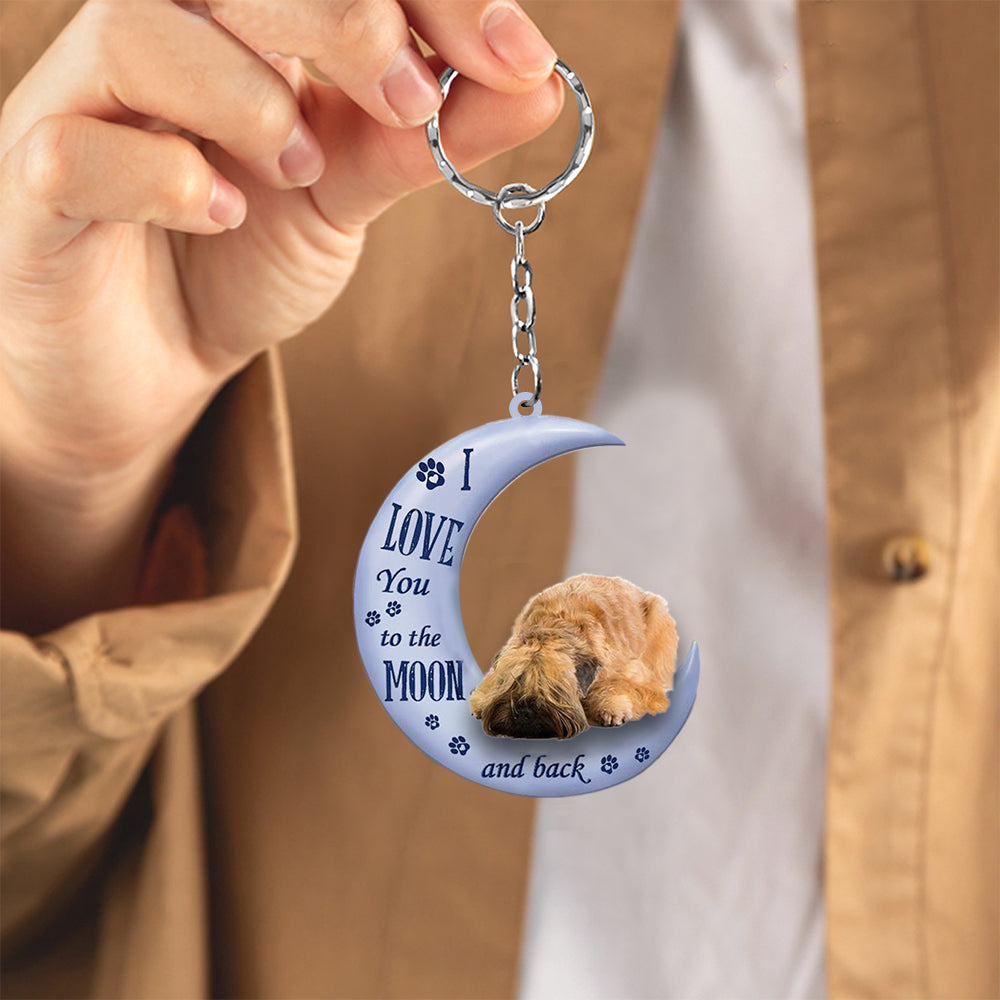 Wheaten Terrier I Love You To The Moon And Back Flat Acrylic Keychain