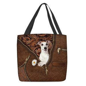Whippet Holding Daisy Tote Bag
