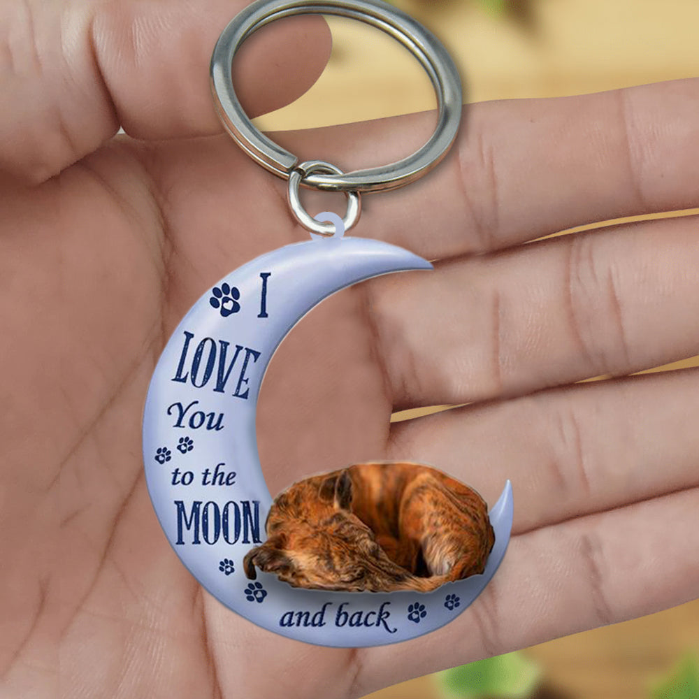 Whippet I Love You To The Moon And Back Flat Acrylic Keychain